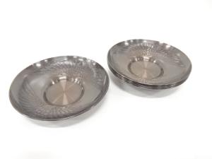 新光堂造　純銅　鶴　茶托　5客揃